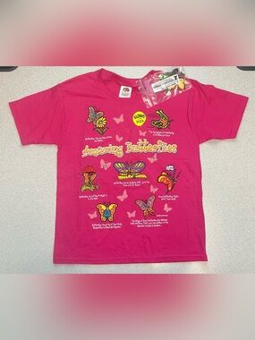 NEW Wild Things Amazing Butterfly Snap On Short Sleeve Shirt Girl's Size Small